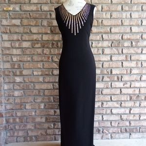 Cache Black Sleeveless Maxi Length Evening Dress.